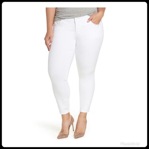 NWT Democracy “Ab Solution” Crop Ankle Jeans White - Picture 2 of 14